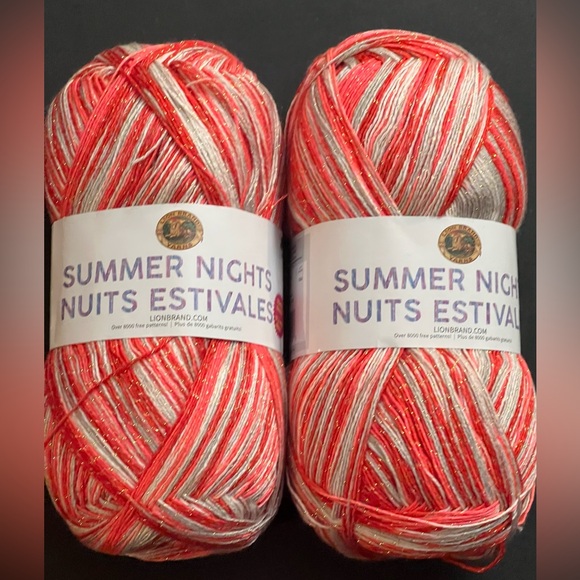 Lion Brand Summer Nights Bonus Skeins In Flamingo 2 skeins - Picture 1 of 6